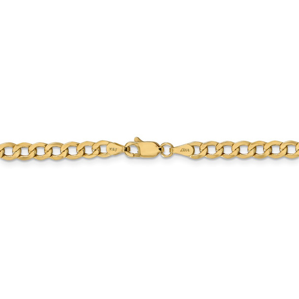 24" 14k Yellow Gold 4.3mm Semi-Solid Curb Chain Necklace