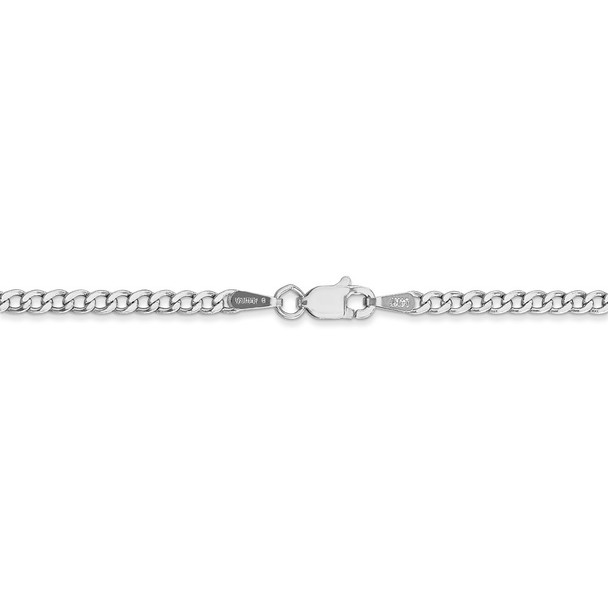 16" 14k White Gold 2.5mm Semi-Solid Curb Chain Necklace