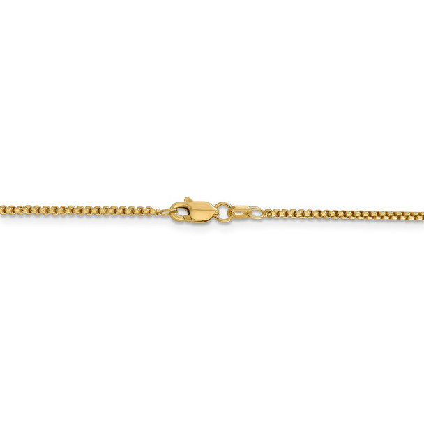 16" 14k Yellow Gold 1.5mm Semi-Solid Round Box Chain Necklace