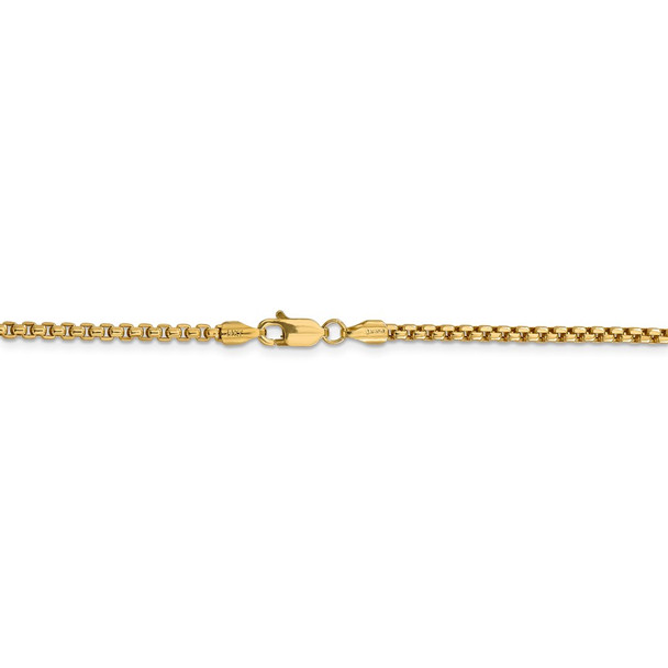 18" 14k Yellow Gold 2.45mm Semi-Solid Round Box Chain Necklace