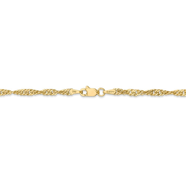 24" 14k Yellow Gold 2.75mm Lightweight Singapore Chain Necklace