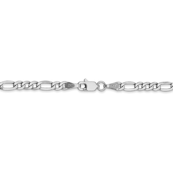 16" 14k White Gold 3.5mm Semi-Solid Figaro Chain Necklace