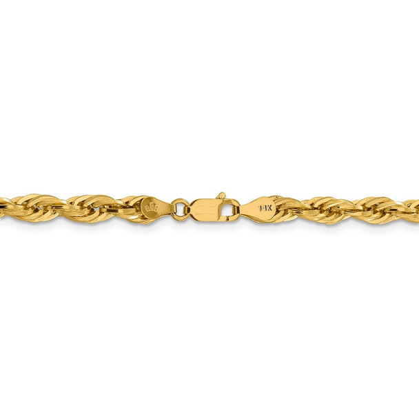 24" 14k Yellow Goldy 4.75mm Semi-Solid Rope Chain Necklace