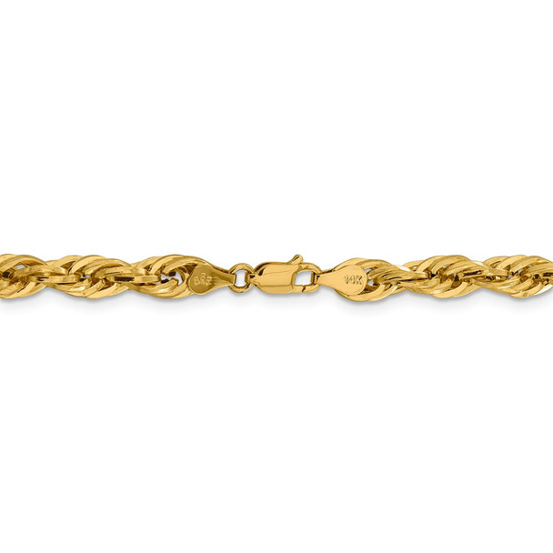 16" 14k Yellow Goldy 5.4mm Semi-Solid Rope Chain Necklace