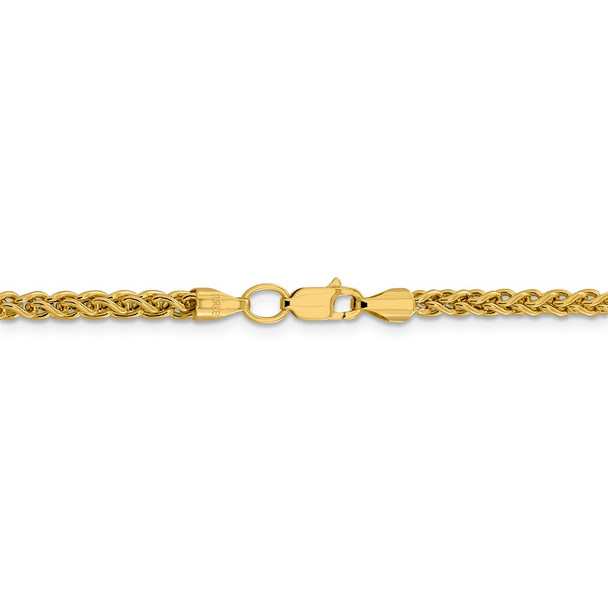 22" 14k Yellow Gold 3.45mm Semi-solid Wheat Chain Necklace