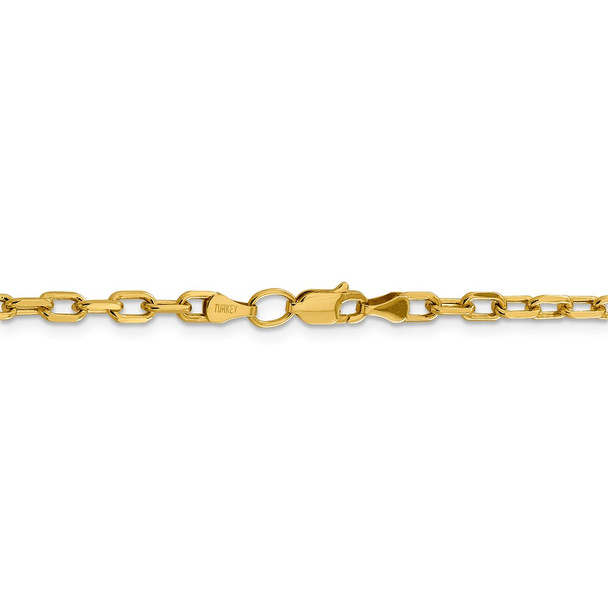 20" 14k Yellow Gold 3.7mm Semi-solid Diamond-cut Open Link Cable Chain Necklace