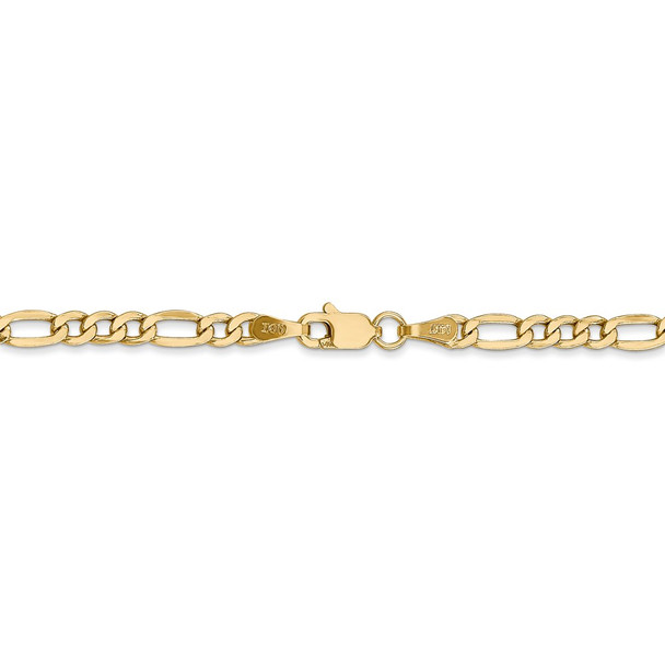 24" 14k Yellow Gold 3.5mm Semi-Solid Figaro Chain Necklace