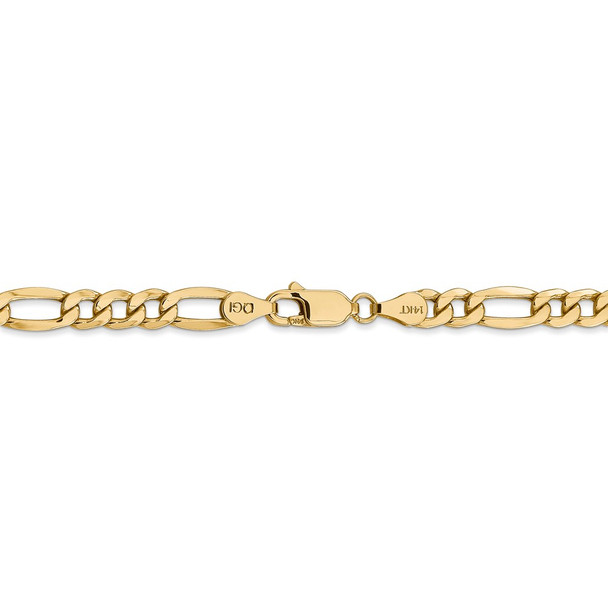 20" 14k Yellow Gold 5.75mm Semi-Solid Figaro Chain Necklace