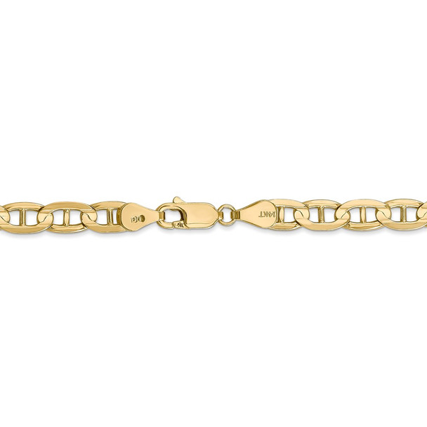 20" 14k Yellow Gold 5.25mm Concave Anchor Chain Necklace