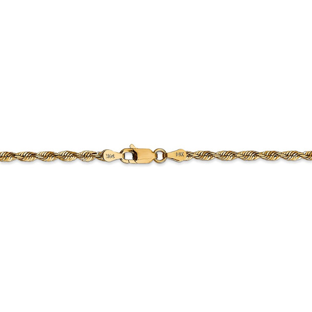 18" 14k Yellow Gold 2.75mm Extra-Light Diamond-cut Rope Chain Necklace