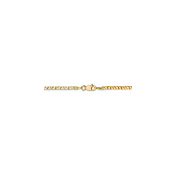 18" 14k Yellow Gold 2.2mm Flat Beveled Curb Chain Necklace