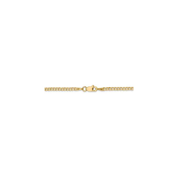 24" 14k Yellow Gold 2.2mm Flat Beveled Curb Chain Necklace