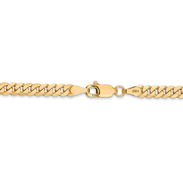 24" 14k Yellow Gold 3.9mm Flat Beveled Curb Chain Necklace