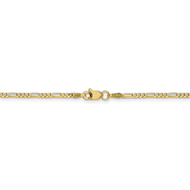 18" 14k Yellow Gold 1.8mm Flat Figaro Chain Necklace