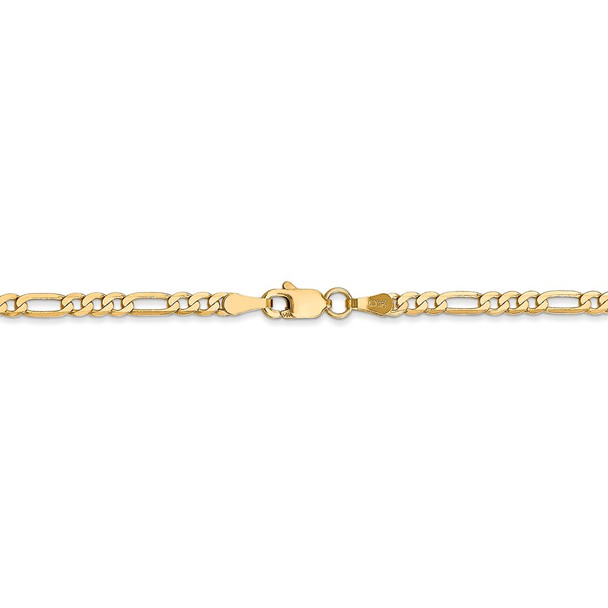 22" 14k Yellow Gold 2.75mm Flat Figaro Chain Necklace