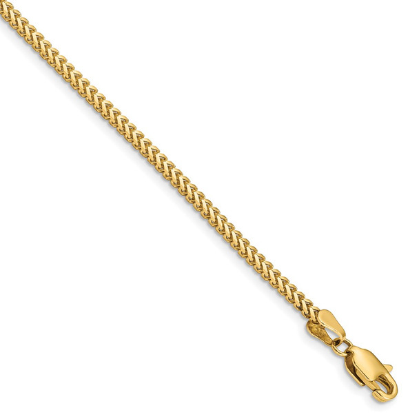 8" 14k Yellow Gold 2mm Franco Chain Bracelet