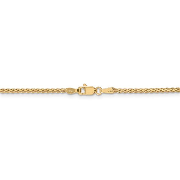 16" 14k Yellow Gold 1.8mm Flat Wheat Chain Necklace