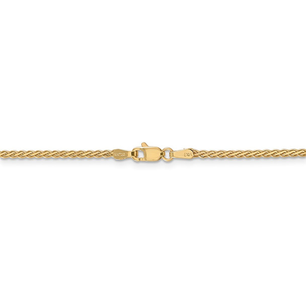 18" 14k Yellow Gold 1.8mm Flat Wheat Chain Necklace