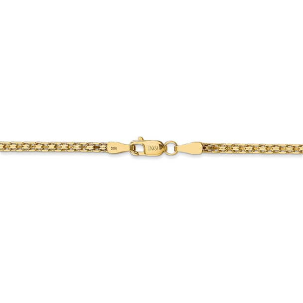 16" 14k Yellow Gold 1.8mm Lightweight Flat Bismark Chain Necklace