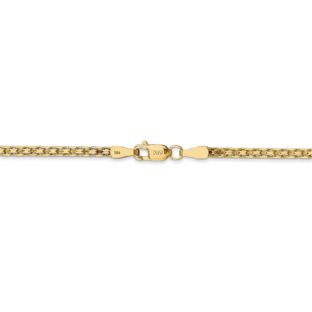 18" 14k Yellow Gold 1.8mm Lightweight Flat Bismark Chain Necklace