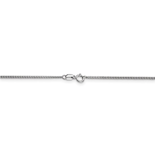 20" 14k White Gold 1.3mm Curb Pendant Chain Necklace