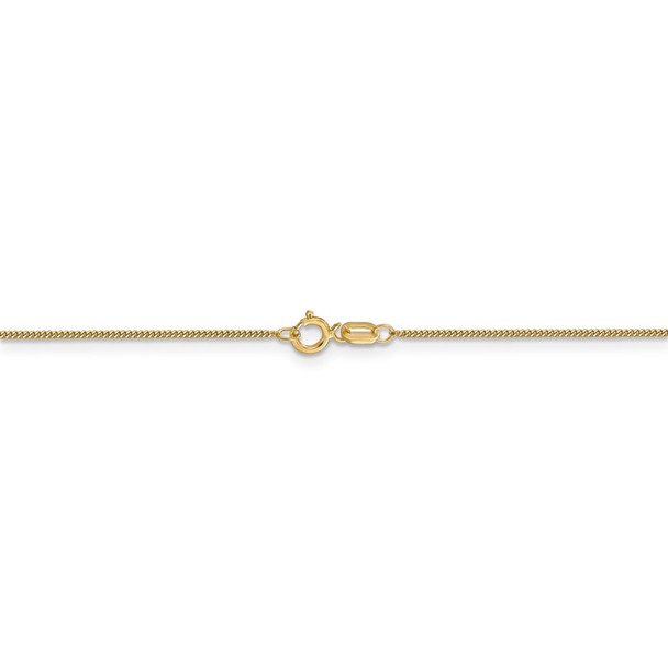 24" 14k Yellow Gold .9mm Curb Pendant Chain Necklace