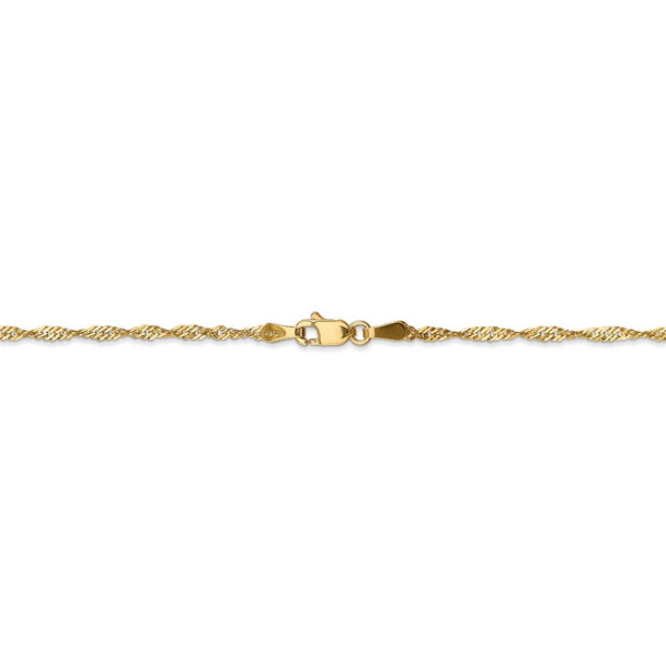 30" 14k Yellow Gold 1.70mm Singapore Chain Necklace