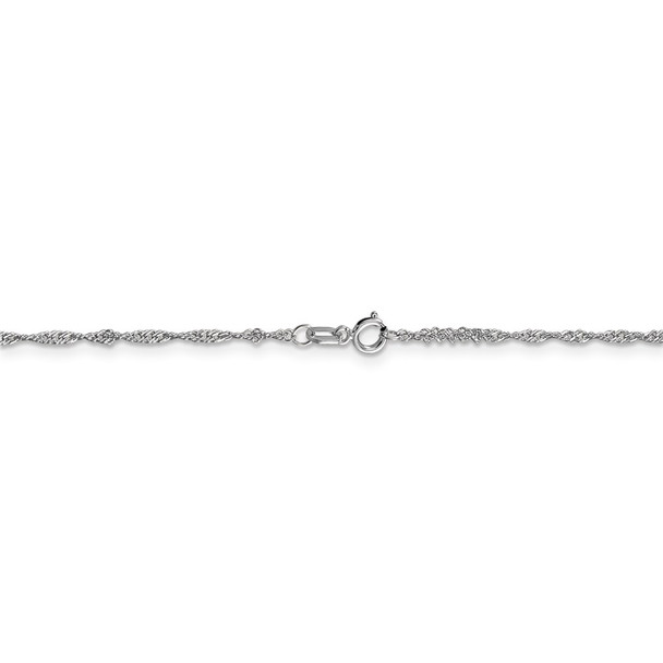 24" 14k White Gold 1.4mm Singapore Chain Necklace