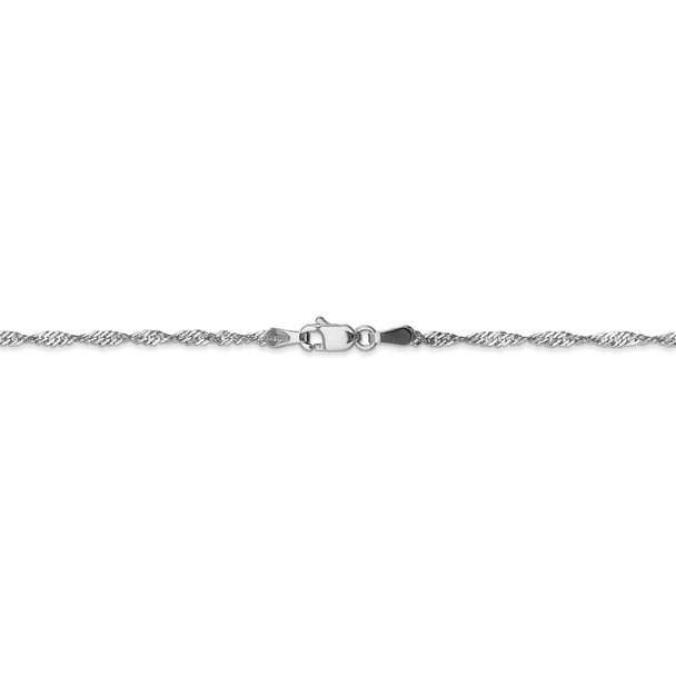 30" 14k White Gold 1.7mm Singapore Chain Necklace