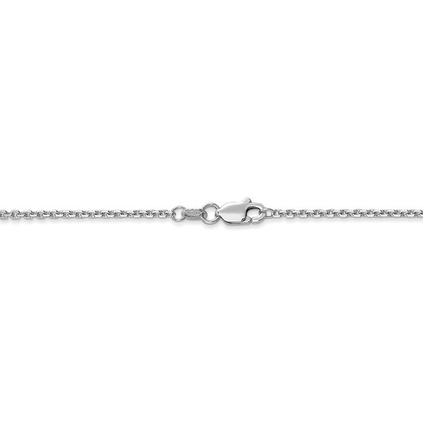 30" 14k White Gold 1.45mm Diamond-cut Cable Chain Necklace