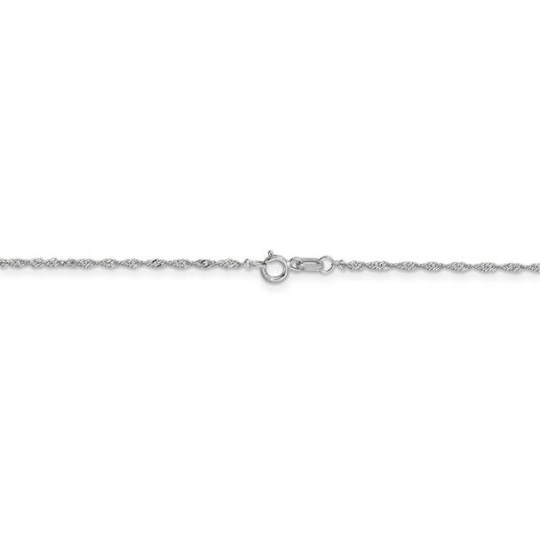 16" 14k White Gold 1.1mm Singapore Chain Necklace