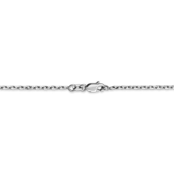 16" 14k White Gold 1.8mm Diamond-cut Round Open Link Cable Chain Necklace