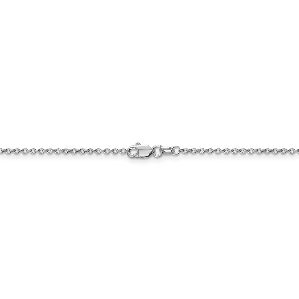 24" 14k White Gold 1.4mm Round Open Wide Link Cable Chain Necklace