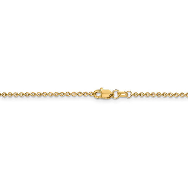 20" 14k Yellow Gold 1.6mm Round Open Link Cable Chain Necklace