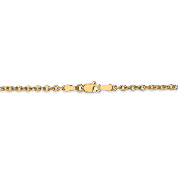 20" 14k Yellow Gold 2.4mm Round Open Link Cable Chain Necklace