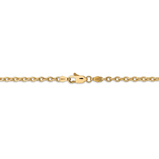 24" 14k Yellow Gold 3.2mm Round Open Link Cable Chain Necklace