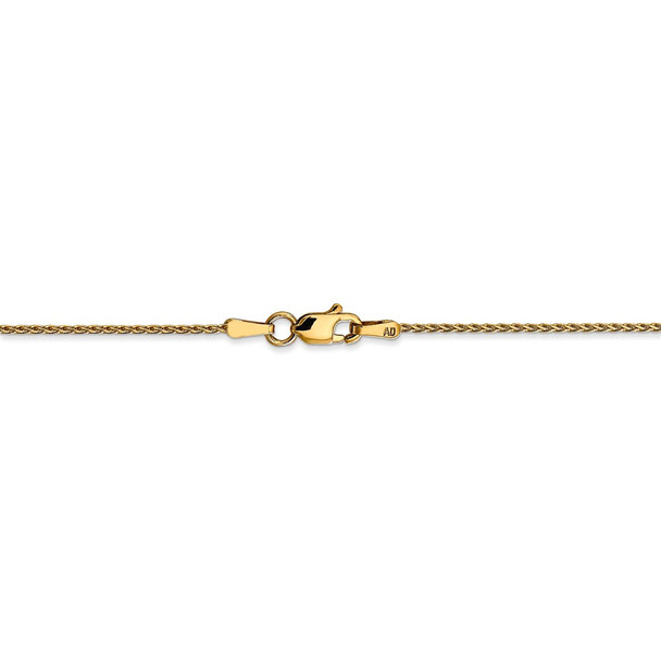 14" 14k Yellow Gold 1mm Diamond-cut Parisian Wheat Chain Necklace