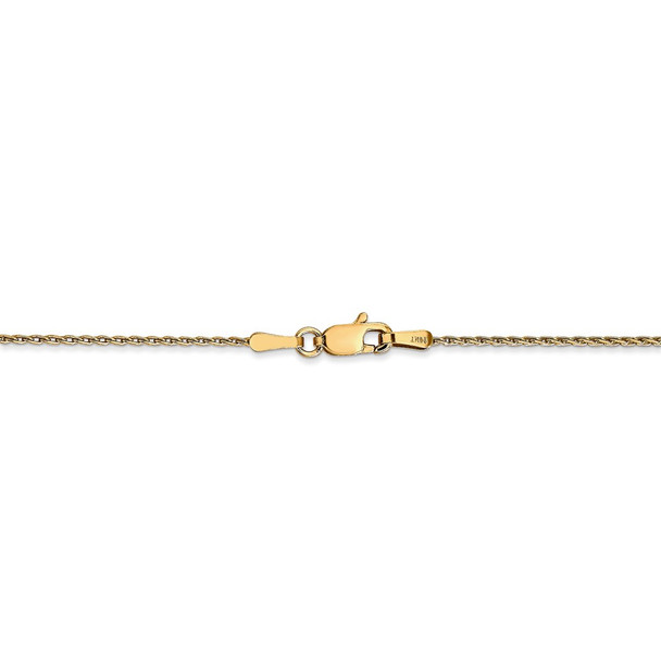 16" 14k Yellow Gold 1mm Round Parisian Wheat Chain Necklace