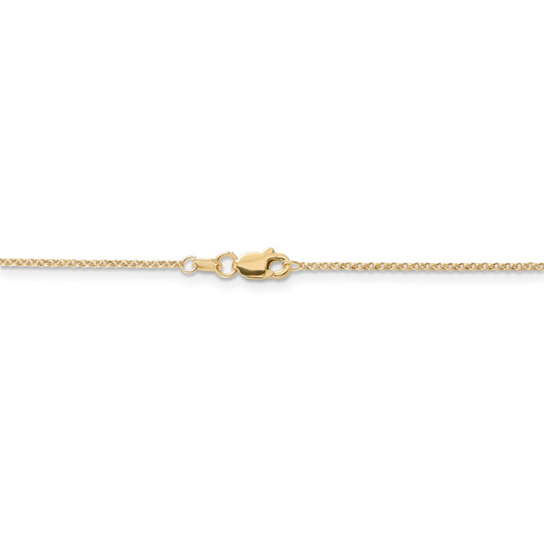 24" 14k Yellow Gold 1.15mm Rolo Pendant Chain Necklace