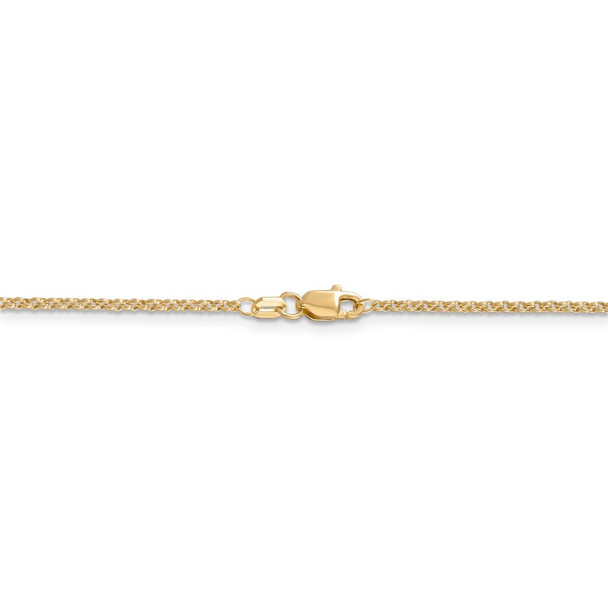 24" 14k Yellow Gold 1.55mm Rolo Pendant Chain Necklace