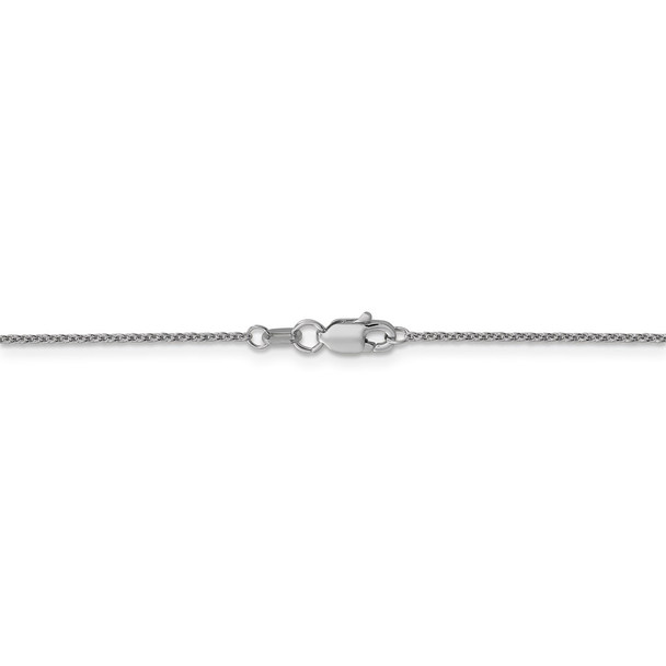 16" 14k White Gold 1mm Round Open Link Cable Chain Necklace