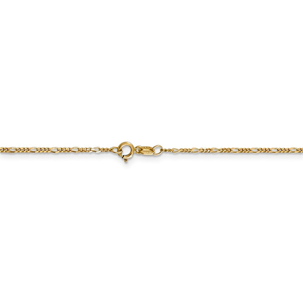 16" 14k Yellow Gold 1.25mm Flat Figaro Pendant Chain Necklace