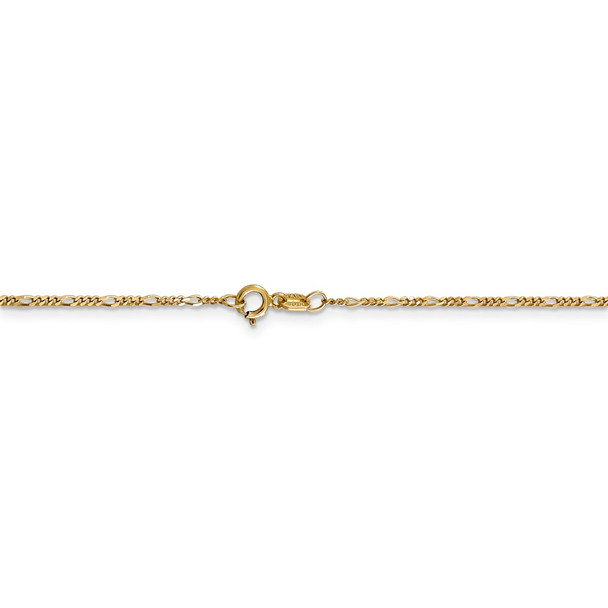 20" 14k Yellow Gold 1.25mm Flat Figaro Pendant Chain Necklace