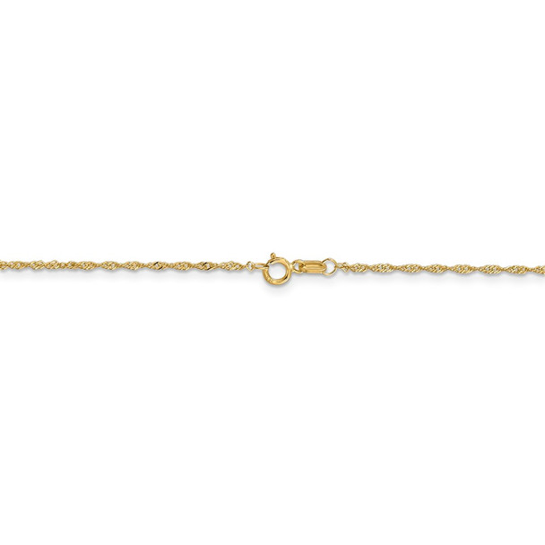 24" 14k Yellow Gold 1.10mm Singapore Chain Necklace