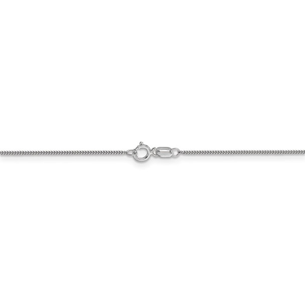 18" 14k White Gold .9mm Curb Pendant Chain Necklace