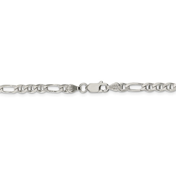 20" Sterling Silver 3.75mm Figaro Anchor Chain Necklace