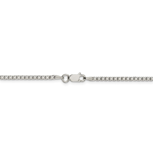 30" Sterling Silver 2mm 8 Sided Diamond-cut Box Chain Necklace