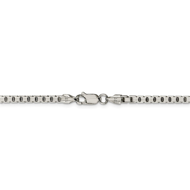 30" Sterling Silver 3.2mm 8 Sided Diamond-cut Box Chain Necklace