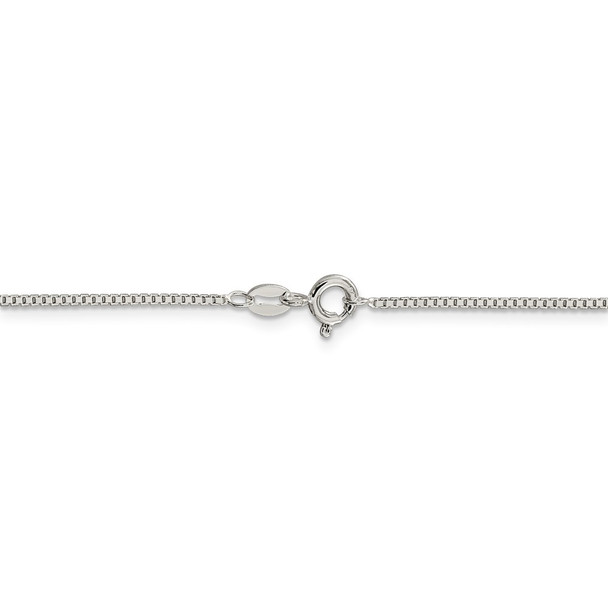 18" Rhodium-plated Sterling Silver 1.1mm Box Chain Necklace