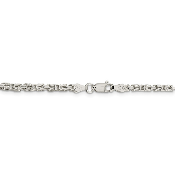 20" Sterling Silver 2.5mm Byzantine Chain Necklace